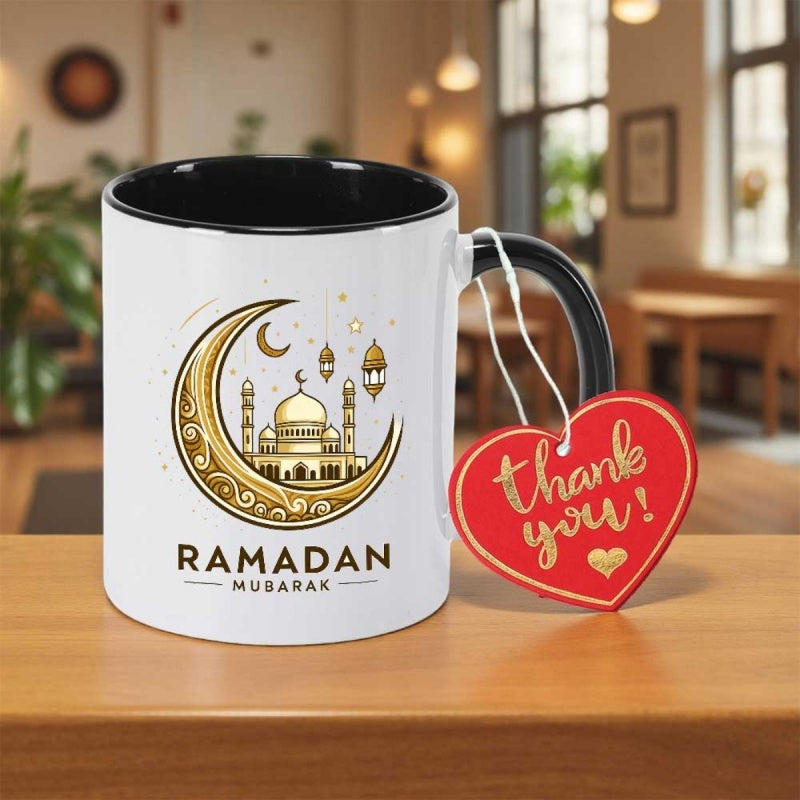 Tailorly Black Accent 11 oz Mug - islamic ramadan mubarak text