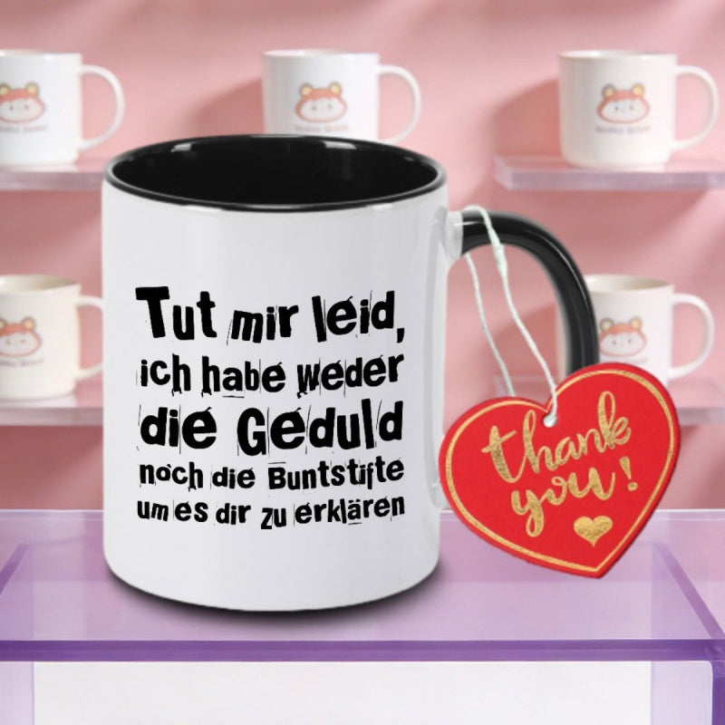 Tailorly Black Accent 11 oz Mug - german sentence logo