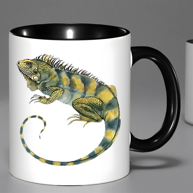 Tailorly Black Accent 11 oz Mug - lizard shape