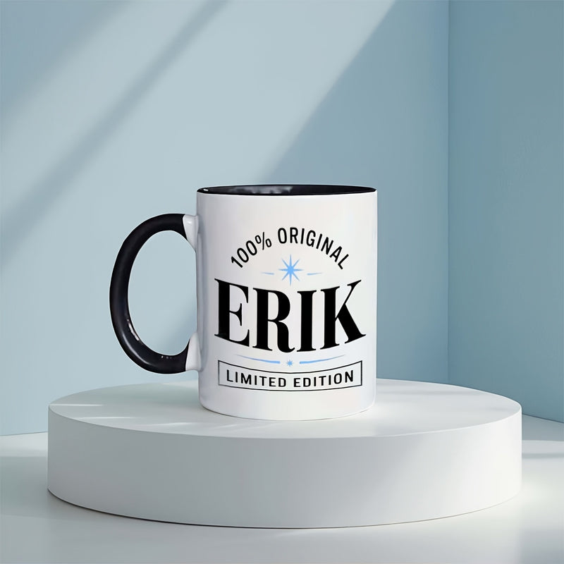 Tailorly Black Accent 11 oz Mug - item picture 1pc mug 11 oz ceramic cup water cup for christmas and new year suitable for beverages gift for