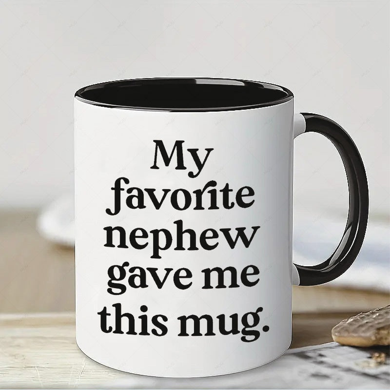 Tailorly Black Accent 11 oz Mug - funny nephew gift text