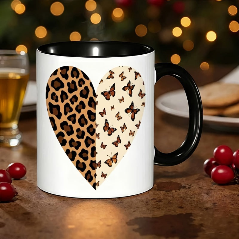 Tailorly Black Accent 11 oz Mug - leopard print