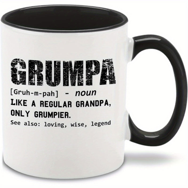 Tailorly Black Accent 11 oz Mug - Grumpa Definition Humorous Text