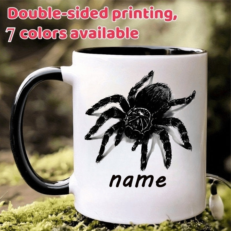 Tailorly Black Accent 11 oz Mug - scary black spider