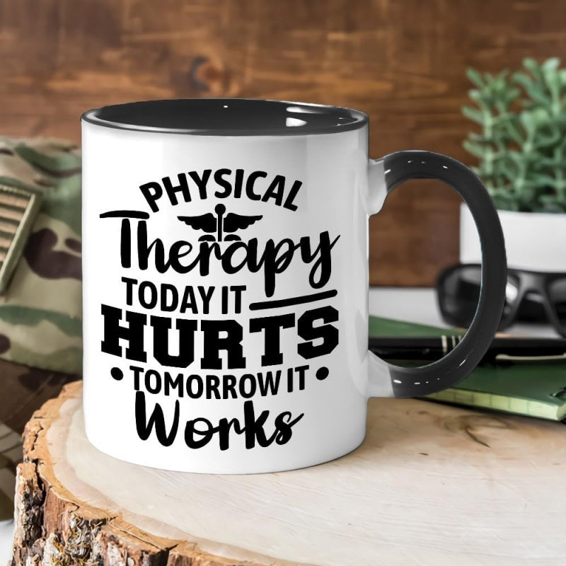 Tailorly Black Accent 11 oz Mug - national physical relax month text