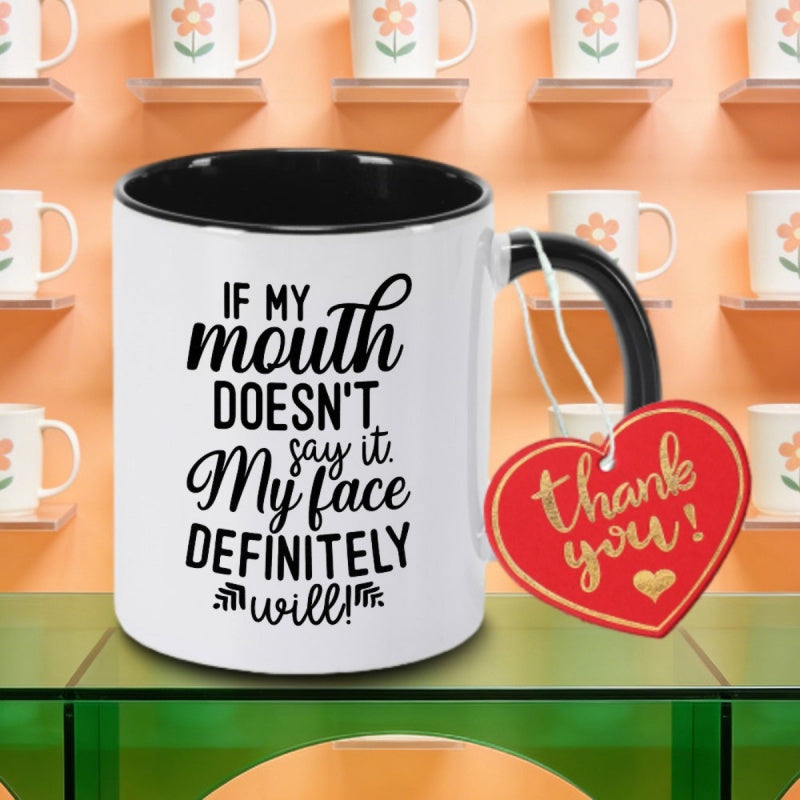 Tailorly Black Accent 11 oz Mug - funny if doesnt suitable for home letter print