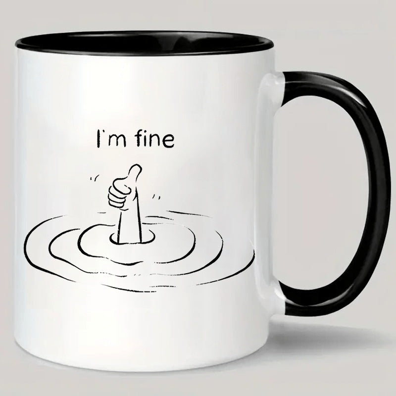 Tailorly Black Accent 11 oz Mug - thumbs up gesture