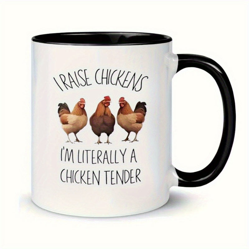 Tailorly Black Accent 11 oz Mug - chickens， funny quote， cartoon chicken