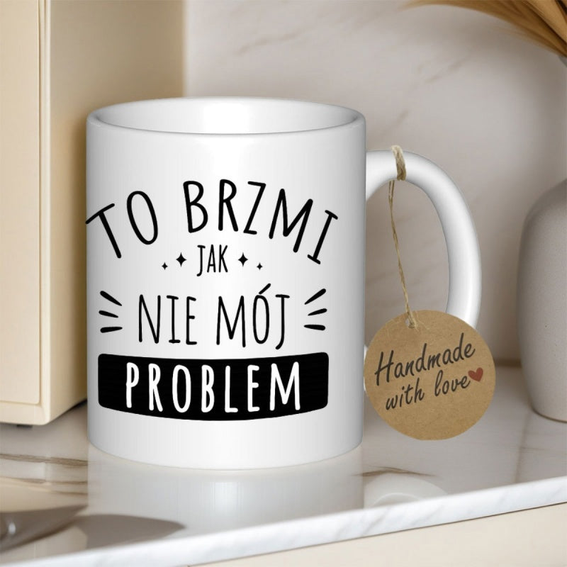 Tailorly White Ceramic 11 oz Mug - Minimalist Featuring Bold Black Printed Decorative Typography Mug