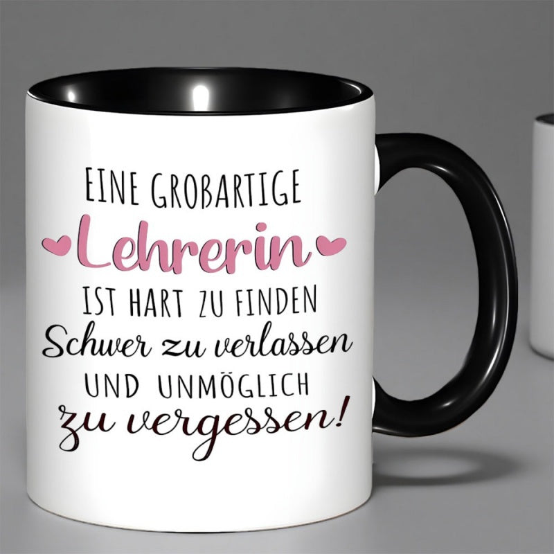 Tailorly Black Accent 11 oz Mug - 1pc german teacher appreciation ceramic coffee mug 11oz dishwasher safe fun gift for birthday fathers day christmas