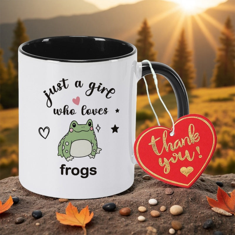 Tailorly Black Accent 11 oz Mug - frogs
