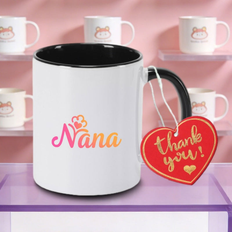 Tailorly Black Accent 11 oz Mug - pink wavy name