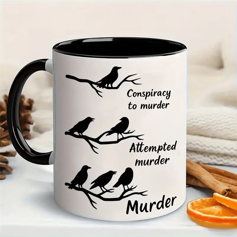 Tailorly Black Accent 11 oz Mug - murder mystery text design