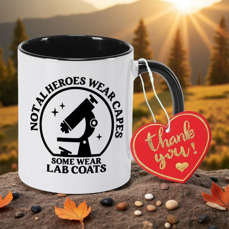Tailorly Black Accent 11 oz Mug - lab coats and microscopes
