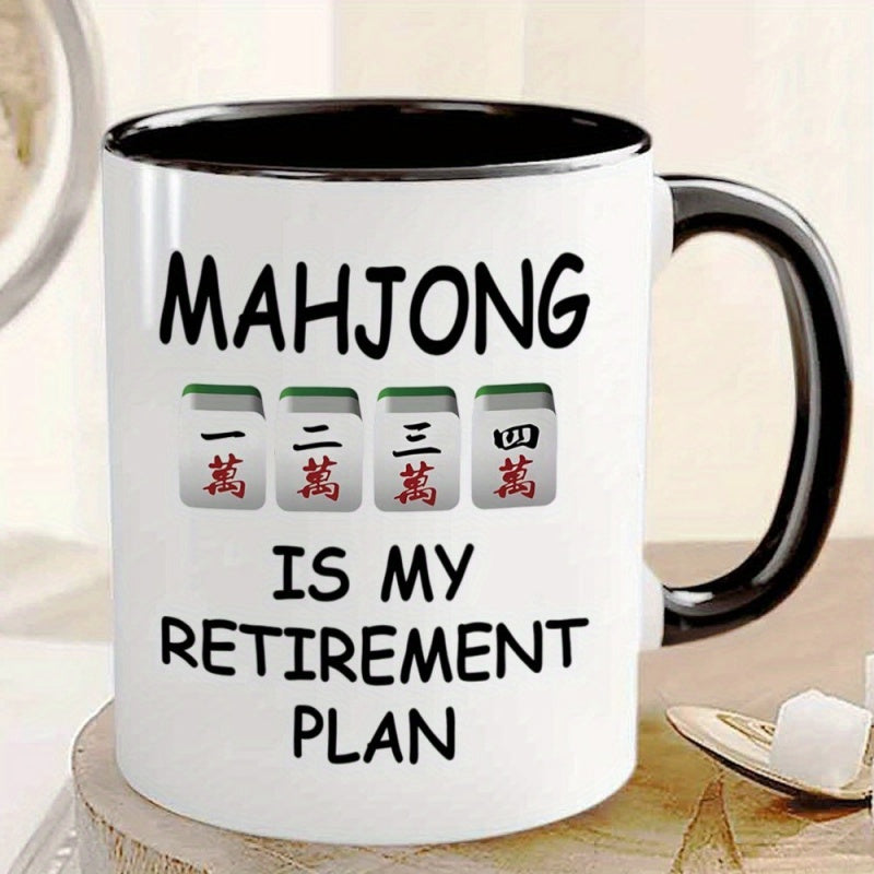Tailorly Black Accent 11 oz Mug - mahjong theme