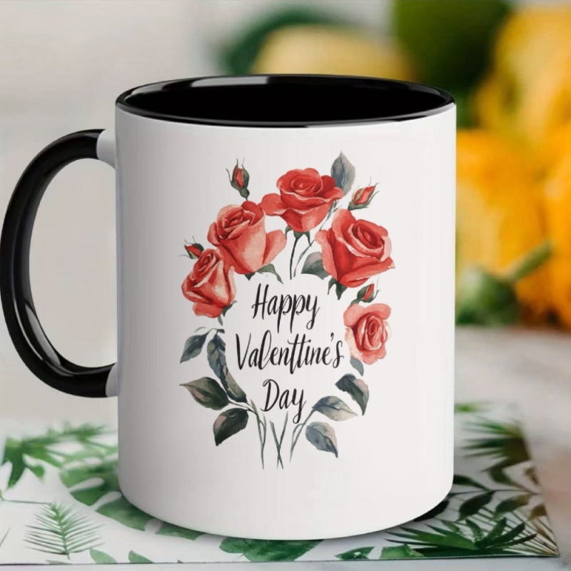 Tailorly Black Accent 11 oz Mug - valentines day themed design