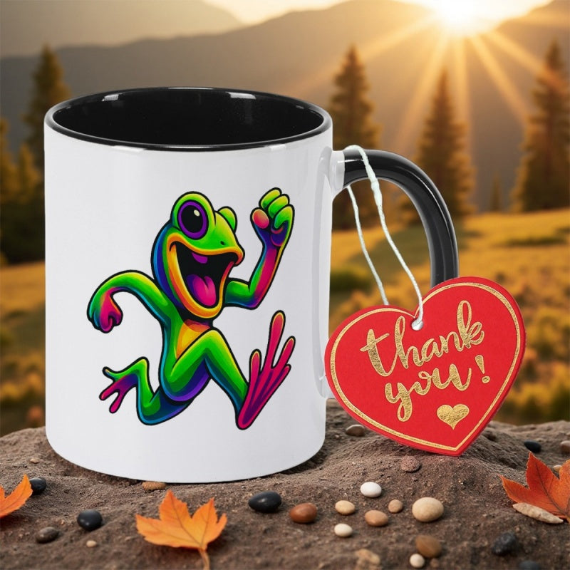 Tailorly Black Accent 11 oz Mug - vibrant ceramic coffee mug coffee cup 11oz350ml study tea cup holiday gift birthday gift suitable for home and