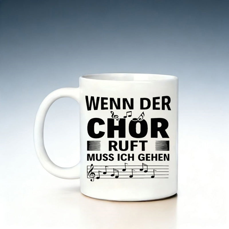 Tailorly White Ceramic 11 oz Mug - Musical Notation Elements With Artistic Staff And Singing Notes Ceramic Mug
