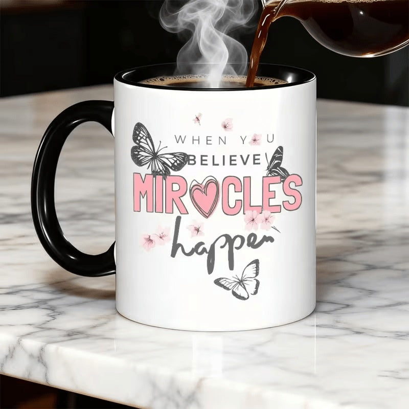Tailorly Black Accent 11 oz Mug - inspirational floral
