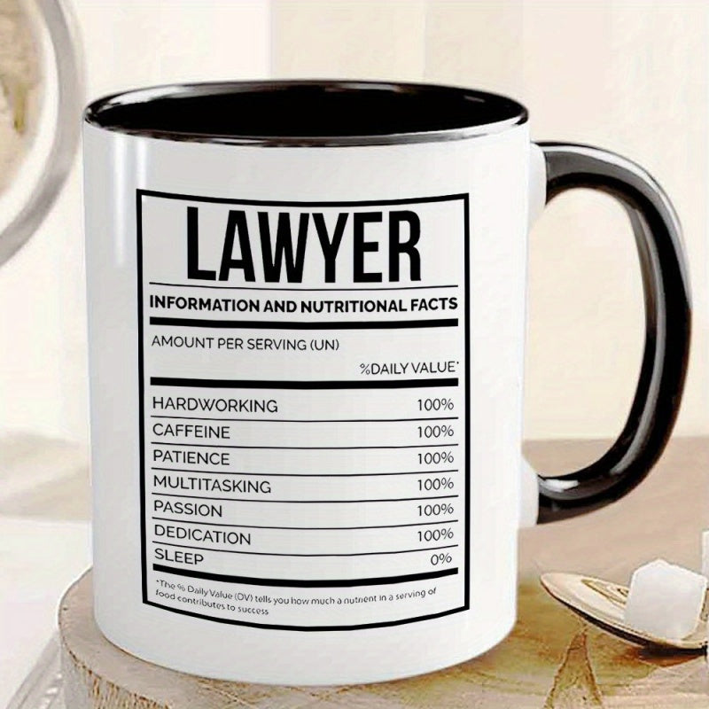 Tailorly Black Accent 11 oz Mug - humorous career theme with nutritional facts style text