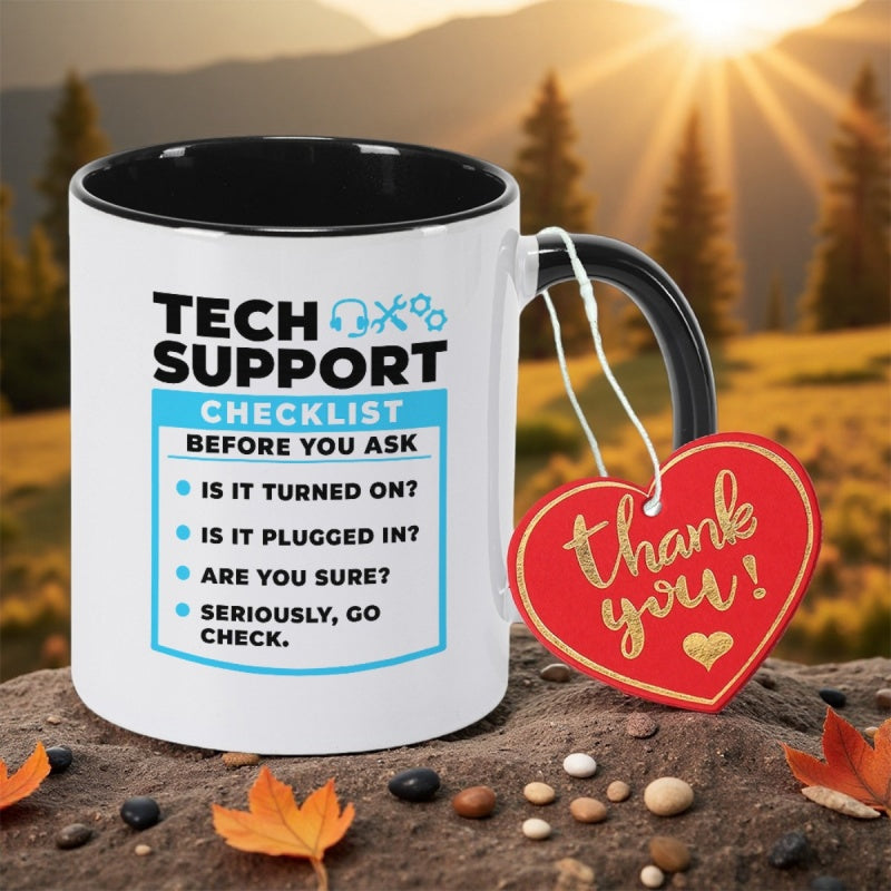 Tailorly Black Accent 11 oz Mug - checklist print