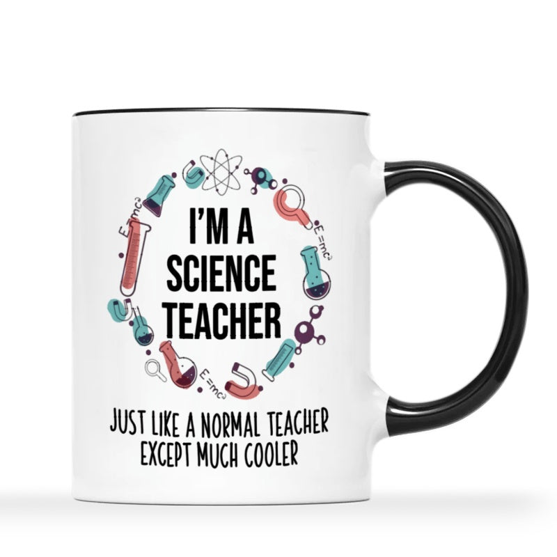 Tailorly Black Accent 11 oz Mug - science-themed graphics or text