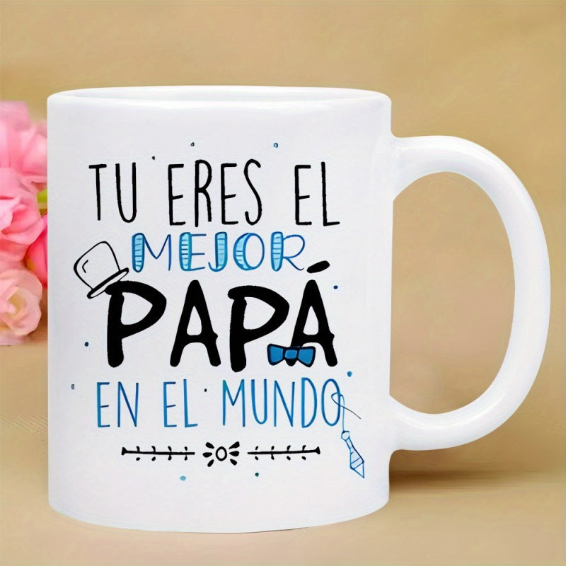 Tailorly White Ceramic 11 oz Mug - Elegant Graphic Illustration With Blue Bow Tie And Black Top Hat Mug