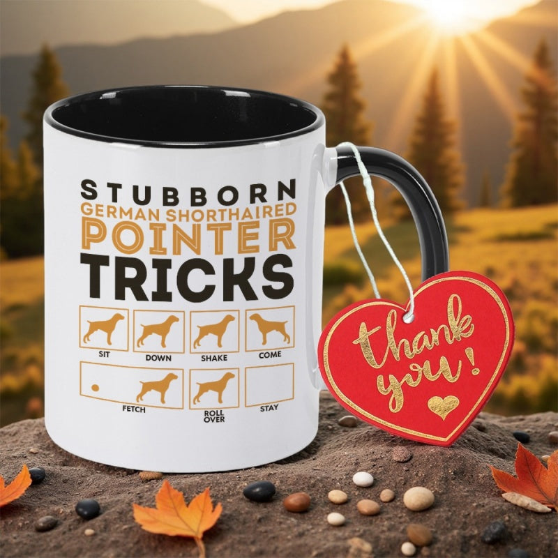 Tailorly Black Accent 11 oz Mug - german shorthaired pointer dog