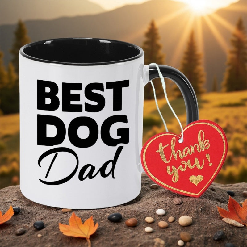 Tailorly Black Accent 11 oz Mug - best dog dad text
