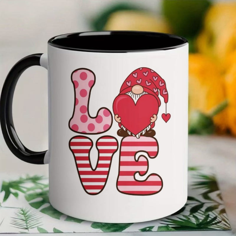 Tailorly Black Accent 11 oz Mug - coffee tea milk text and gifts for valentines day christmas and new years