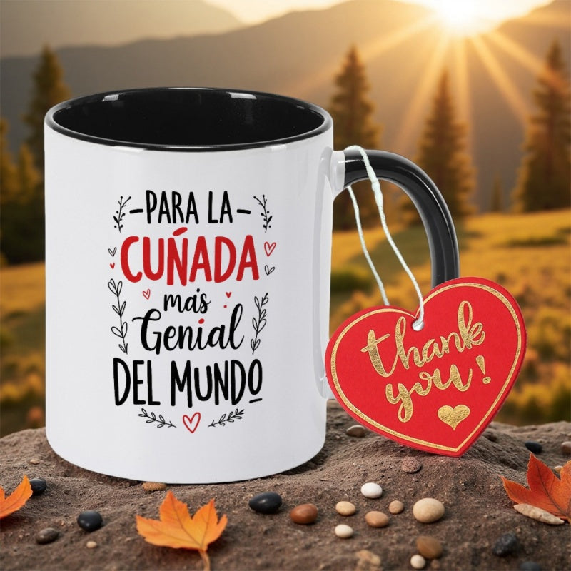 Tailorly Black Accent 11 oz Mug - with best generic sister in law ever print