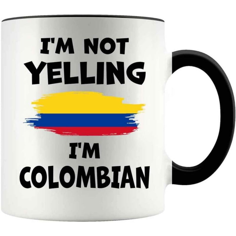 Tailorly Black Accent 11 oz Mug - I'm not yelling I'm
