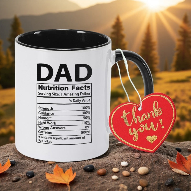 Tailorly Black Accent 11 oz Mug - dad nutrition facts