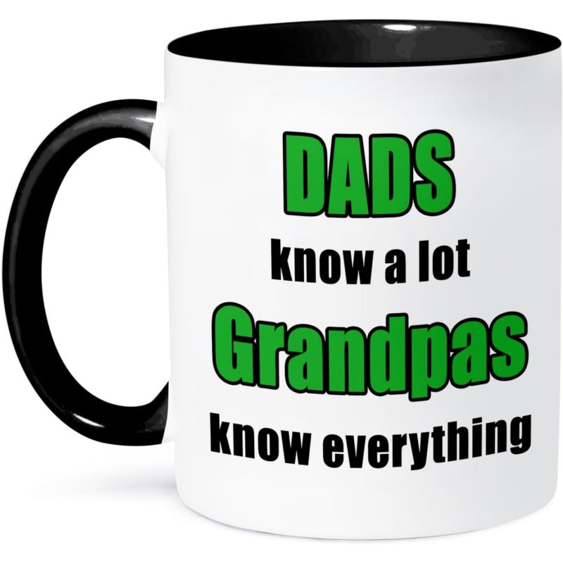 Tailorly Black Accent 11 oz Mug - dads are ledgeable but grandpas