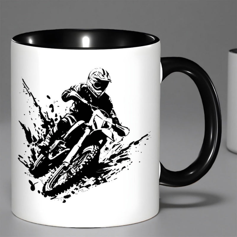 Tailorly Black Accent 11 oz Mug - motorcycle