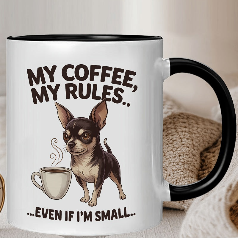 Tailorly Black Accent 11 oz Mug - chihuahua design
