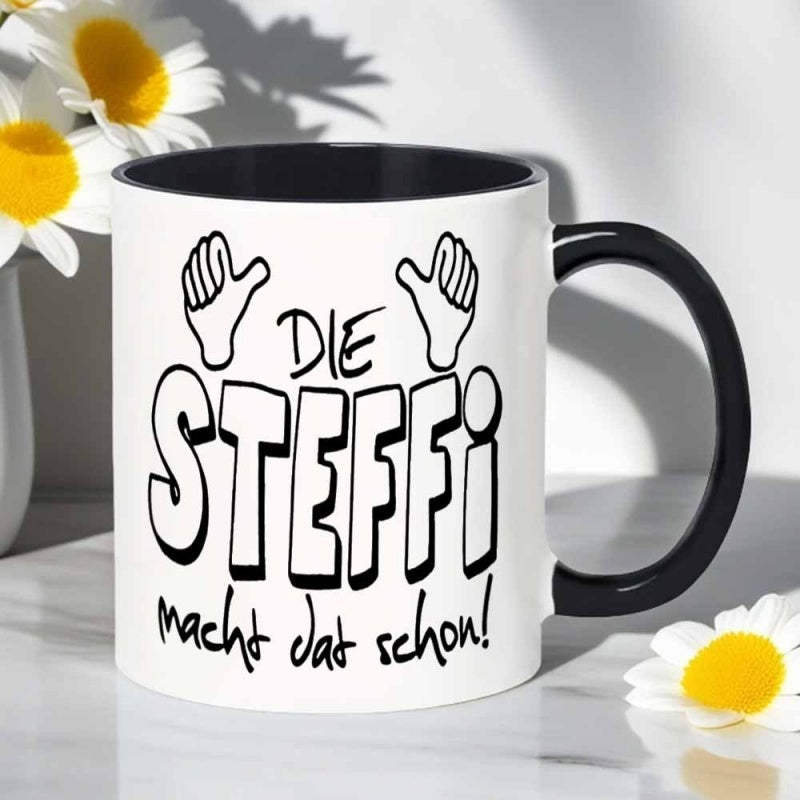 Tailorly Black Accent 11 oz Mug - empowering text design