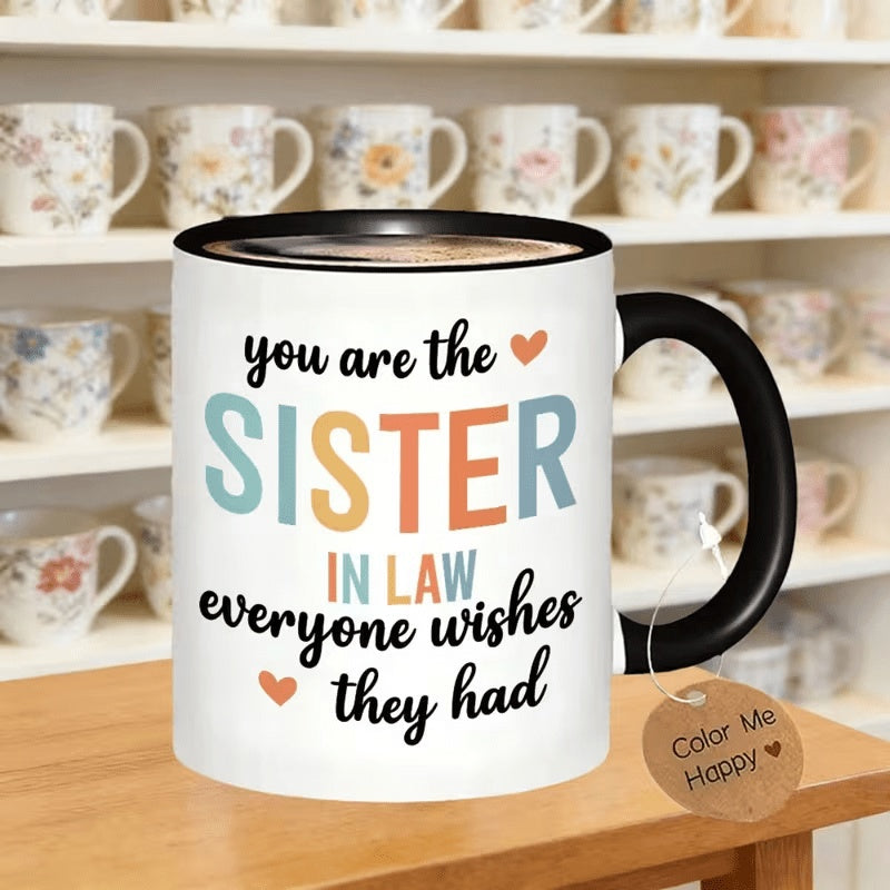 Tailorly Black Accent 11 oz Mug - ceramic coffee mug designed for tea milk or water during relaxation a thoughtful gift for for leisure moments