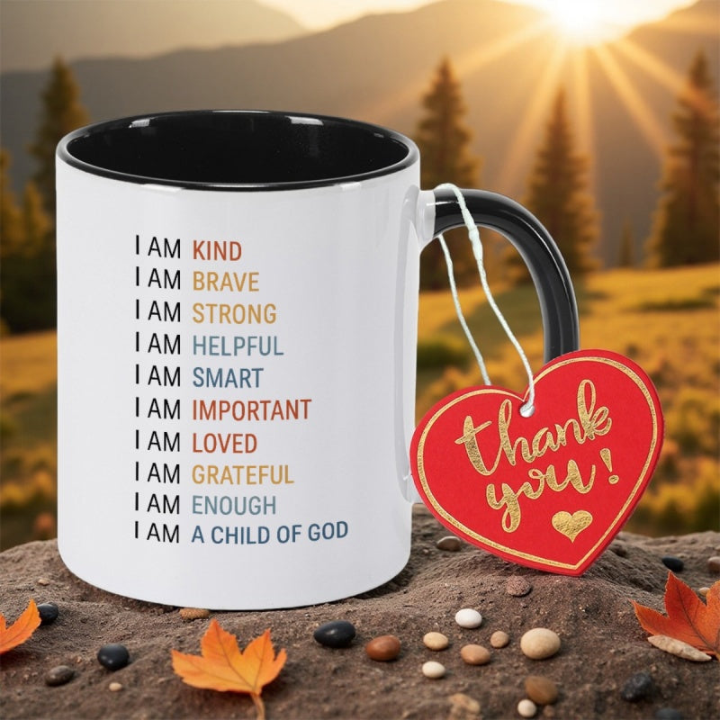 Tailorly Black Accent 11 oz Mug - motivational affirmation print