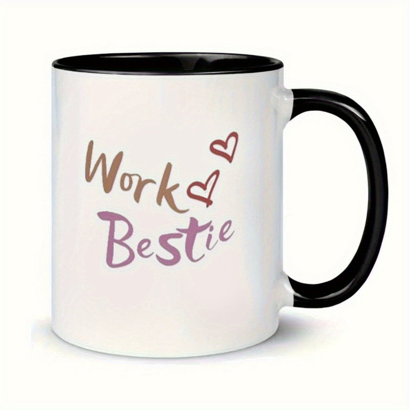 Tailorly Black Accent 11 oz Mug - cute label with friendship day desk accessories colleagues no workplace tea