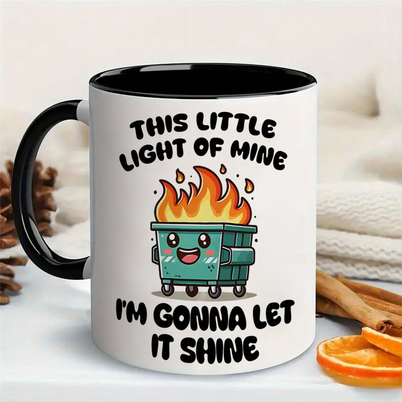 Tailorly Black Accent 11 oz Mug - cartoon graphic with motivational text