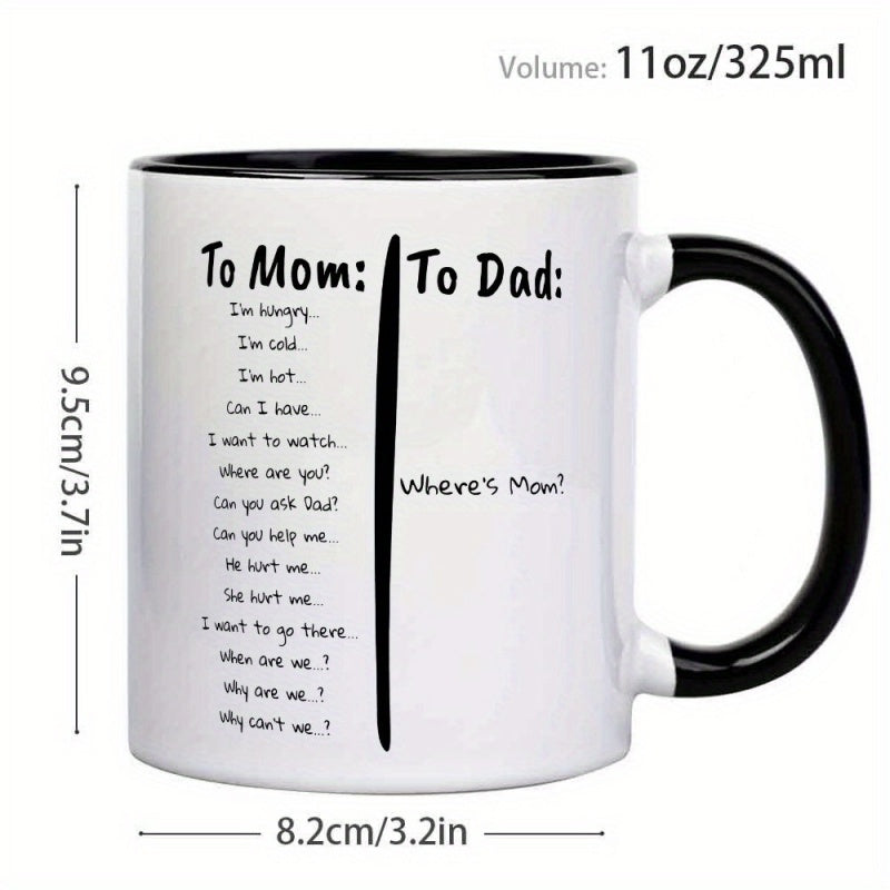 Tailorly Black Accent 11 oz Mug - funny parent child conversation text