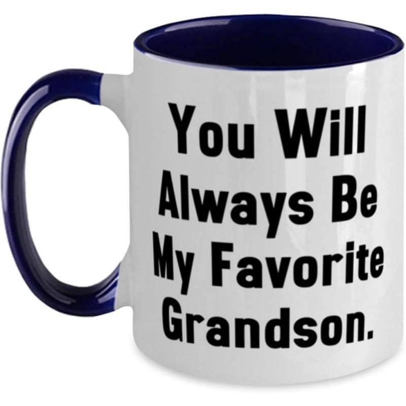 Tailorly Black Accent 11 oz Mug - grandson from grandpa message heart