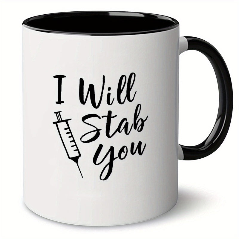 Tailorly Black Accent 11 oz Mug - ill stab you text