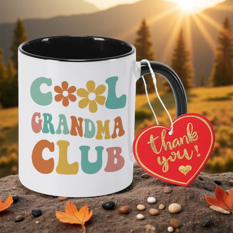 Tailorly Black Accent 11 oz Mug - grandma