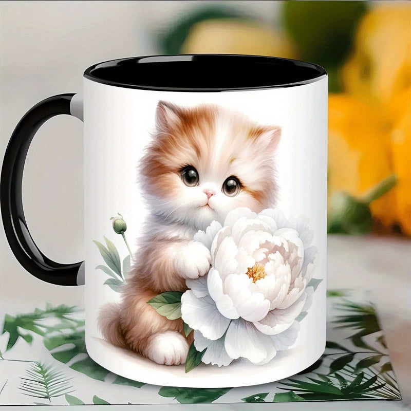 Tailorly Black Accent 11 oz Mug - adorable kitten