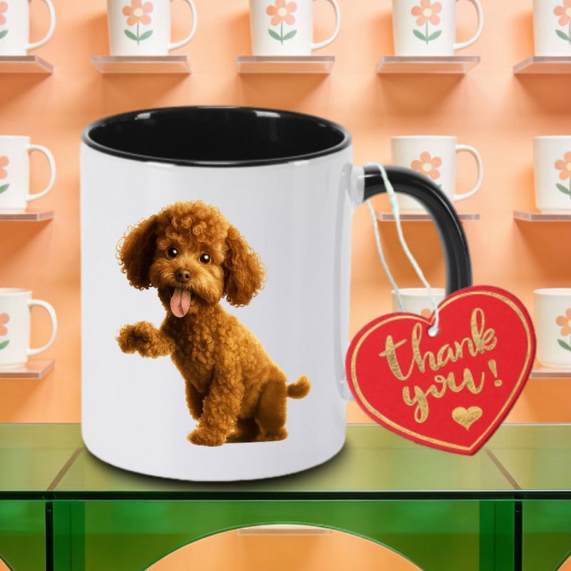 Tailorly Black Accent 11 oz Mug - cute poodle logo