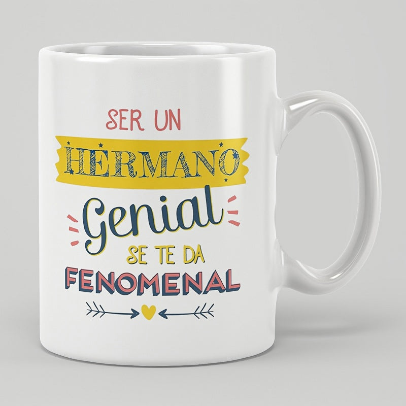 Tailorly White Ceramic 11 oz Mug - Minimalist White Ceramic With Colorful Spanish Typography Text And Small Heart Mug