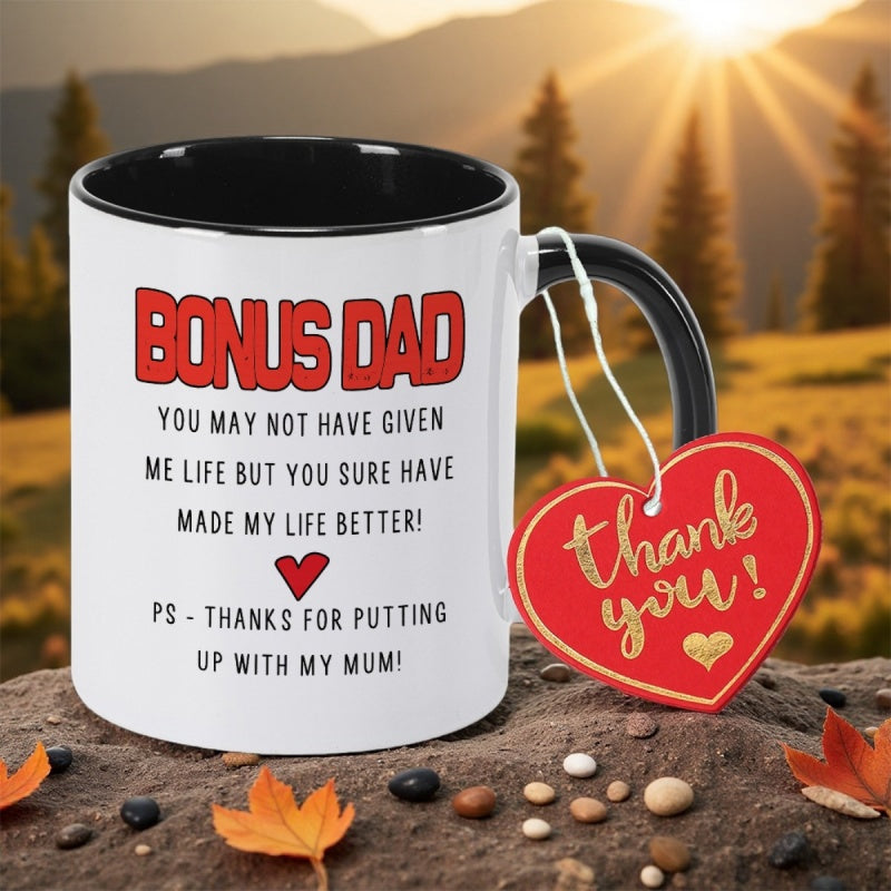 Tailorly Black Accent 11 oz Mug - with 11oz 350mlcoffee cup ceramic coffee mug valentines gift anniversary gift fathers day gift inspirational