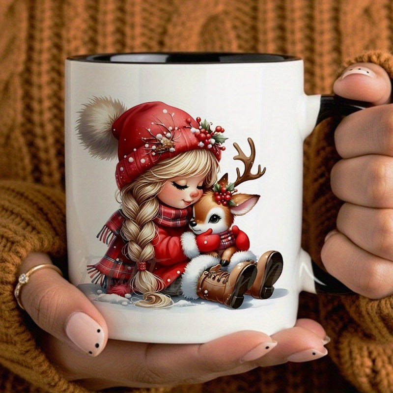 Tailorly Black Accent 11 oz Mug - adorable deer
